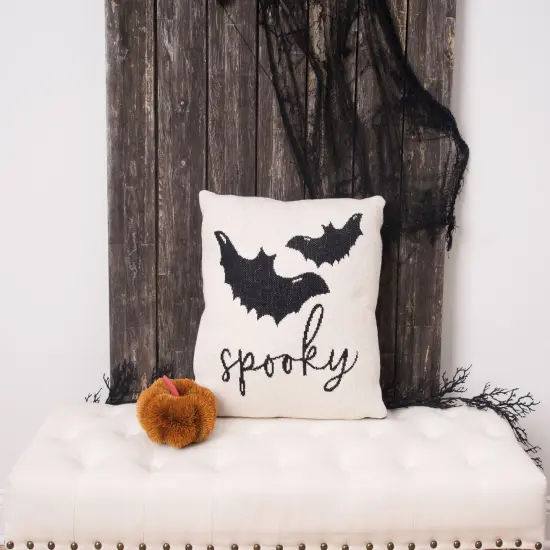 Bats Reversible Halloween Knitted Pillow, 20" x 20" {4}