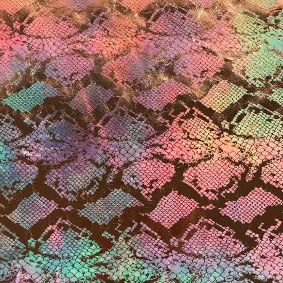 1 Yard 36" x 58/60" Jungle Cobra Foil Printed Stretch Velvet Fabric Lime {4}