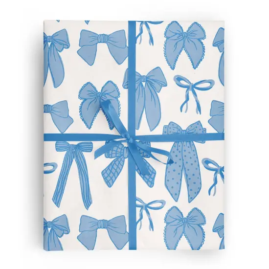 BLUE BOWS WRAPPING PAPER {1}