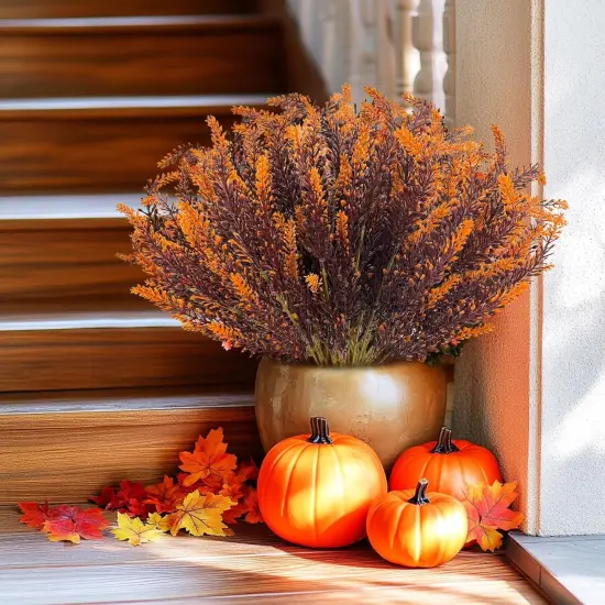 10 Bundles Artificial Fall Flowers for Outdoors Fall Decorations {3}