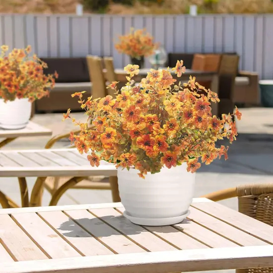 10 Bundles Artificial Fall Flowers Outdoor UV Resistant Fake Flowers {4}