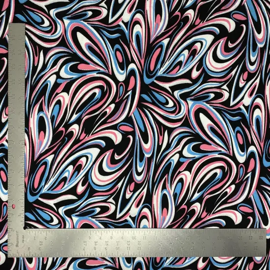 1 yard Liverpool knit geometric print fabric for skirts tops cardigans and crafts 60 inches wide Taupe {4}