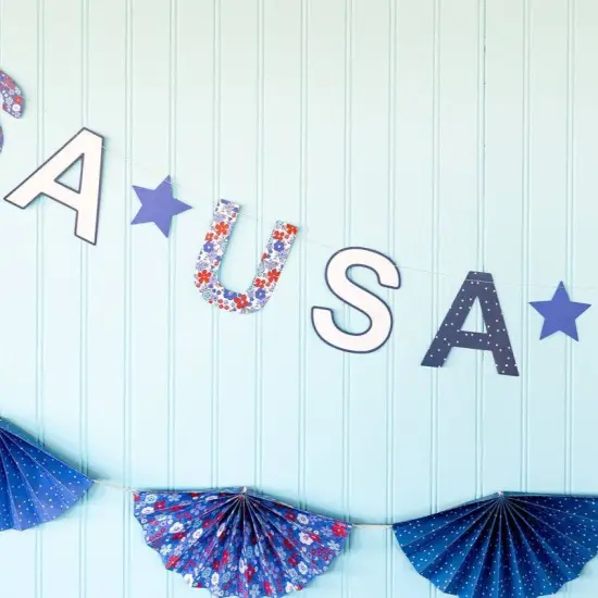 FLORAL AMERICANA BUNTING BANNER {2}