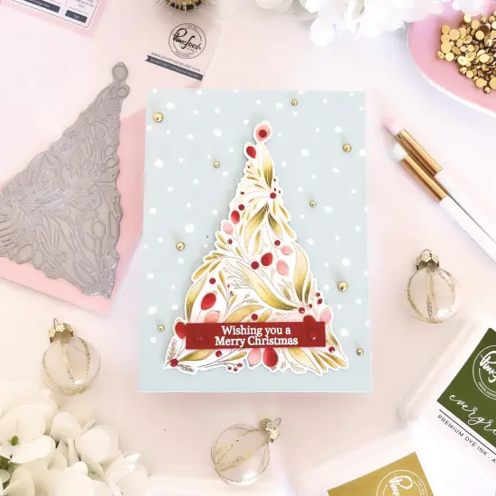 Pinkfresh Studio Press Plate-Festive Foliage Tree {3}