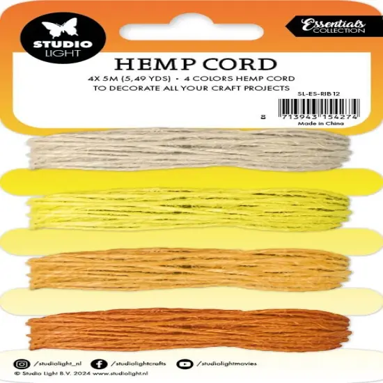 Studio Light Consumables Hemp Cord 4/Pkg-Nr. 12, Shades Of Yellow {3}