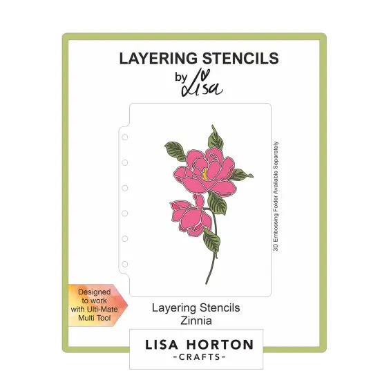 Lisa Horton Crafts A6 Layering Stencil-Zinnia {1}