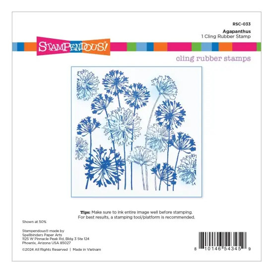 Stampendous Cling Rubber Stamp From Beautiful Backgrounds-Agapanthus {1}
