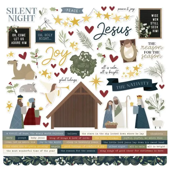 Silent Night Cardstock Stickers-12"X12" {1}