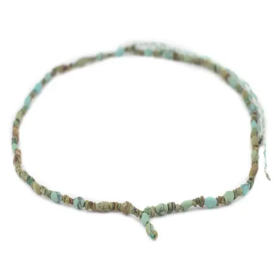 The Bead Chest Antique-Inspired Mixed Turquoise Style Stone Beads 3-4mm Afghanistan Green 29 Inch Strand {3}