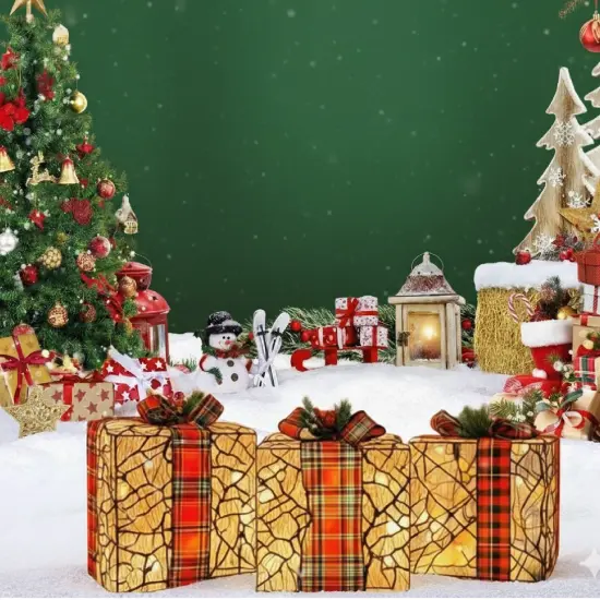 3 Pack Woven Rattan Gift Boxes with Lids Boho Home Decor Set {2}