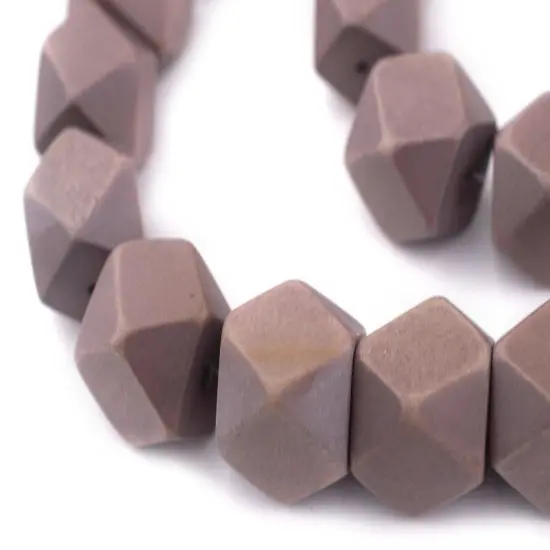The Bead Chest Brown Cornerless Cube Wood Beads: 17mm Diamond Cut Natural Organic Beads for Jewelry Making {1}