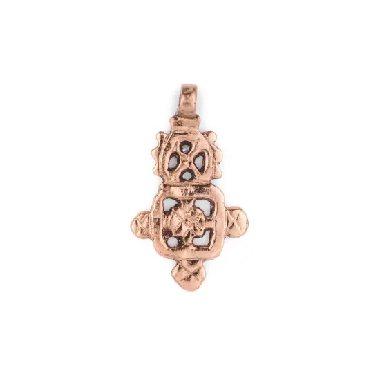 Copper Coptic Cross Pendant (40x22mm): Authentic Ethiopian East African Design for Jewelry & Necklace Making {1}