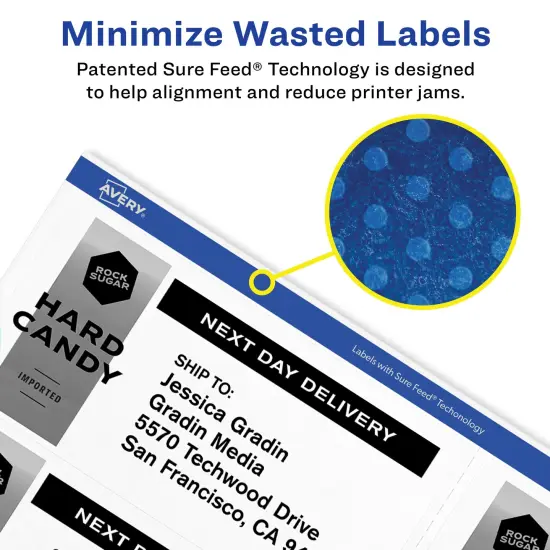 Avery Printable Blank Shipping Labels, 2.5" x 4", White, 200 Labels, Laser Printer, Permanent Adhesive (5816) {2}
