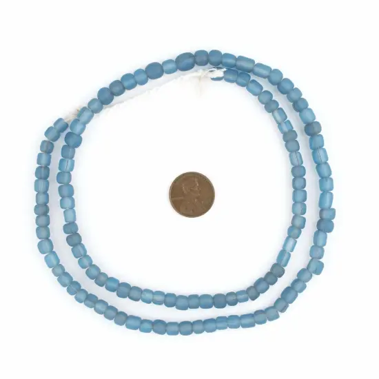 The Bead Chest Indonesian Glass Beads, Small Java Bali 4mm Spacers Jewelry Making Supplies for Necklaces, Bracelets, DIY Crafts (Light Blue) {2}