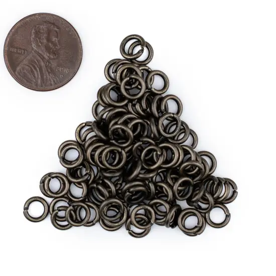 The Bead Chest Black 6mm Round Open Jump Rings, Pack of 100 {2}