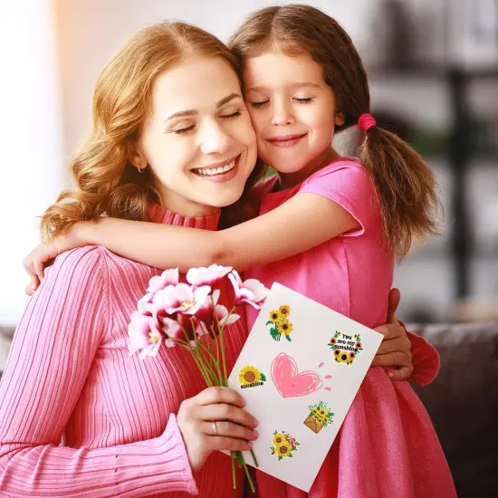 24 Pcs Diamond Art Stickers for Kids Sunflower Diamond Painting Stickers 5D DIY Gem Painting Kit Paint by Numbers Diamonds Spring Mosaic Back to School Gift for Boy Girl {2}