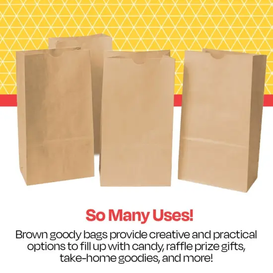 School Smart Flat Bottom Paper Bag, 13 x 6-1/2 x 4 Inches, Brown, Pack of 100 {6}