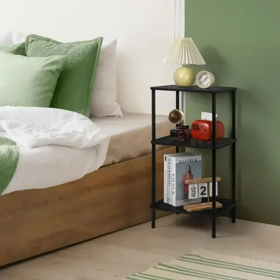 3 Tier End Table, Telephone Table, Narrow Side Table with Storage for Sofa Couch {5}