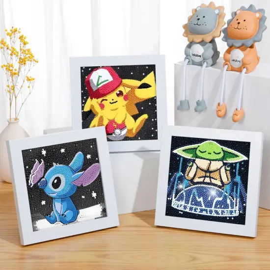 Diamond Art Kits for Kids, Diamond Painting Mosaic Kits for Ages 8-12 and Kids Diamond Art Kits for Girls and Boys, Full Drill Crystal Art Kits for Home Wall Decor - Set of 4 Pieces 6" x 6" {3}