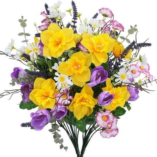 15.7" Artificial Wildflowers Mixed Bush Faux Silk Flowers {1}