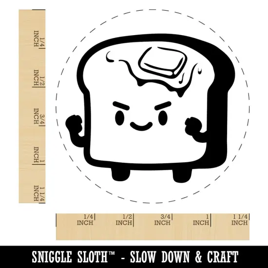 otivated Buttery Toast Fighter Rubber Stamp for Stamping Crafting Planners {1}