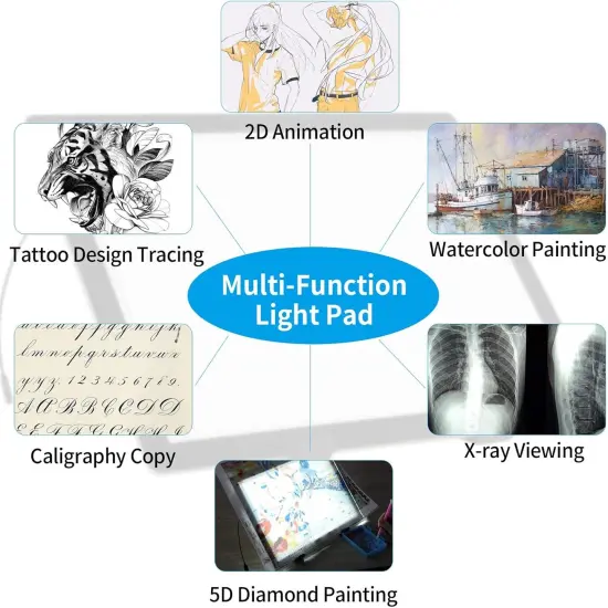 A4 Light Board for Diamond Painting - Tracing Light Box with Stand, Stepless Dimmable 3 Levels Brightness Light Pad {6}