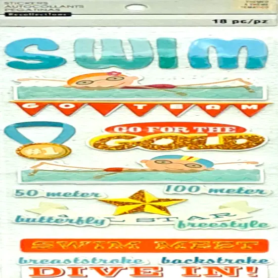 Recollections Swim Meet Chipboard Stickers {1}