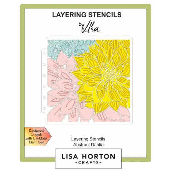 Lisa Horton Crafts Layering Stencils 6"X6"-Abstract Dahlia {1}