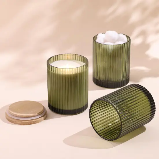 14OZ Olive Green Glass Candle Jars for Making Candles {4}