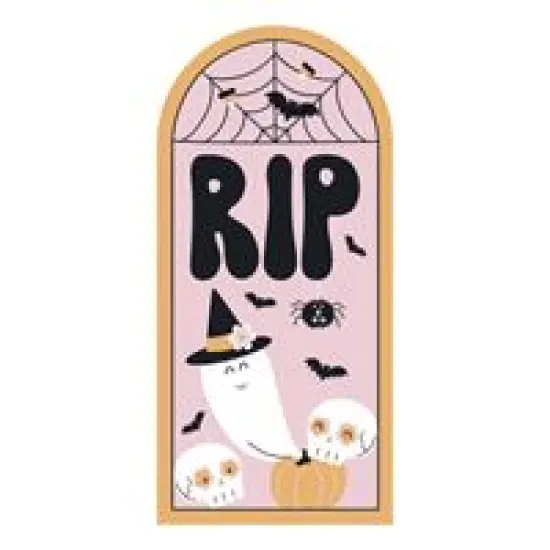 Groovy Halloween "RIP" Tombstone Wall Poster 84" x 39" {1}