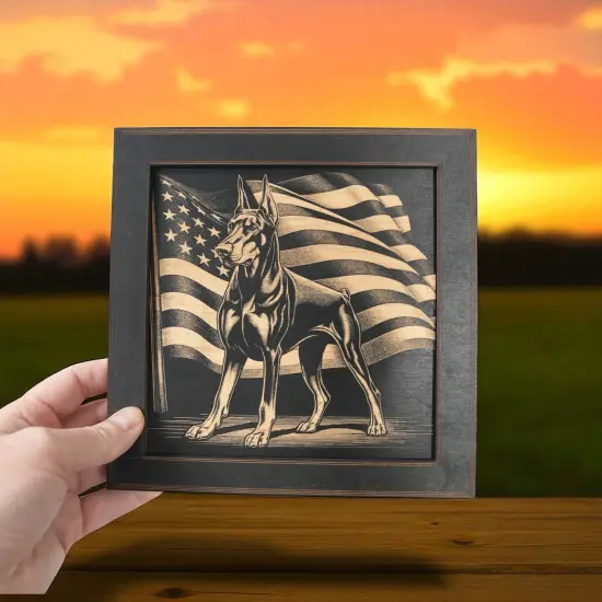 Framed Art - CUSTOM - Doberman - Dog {3}