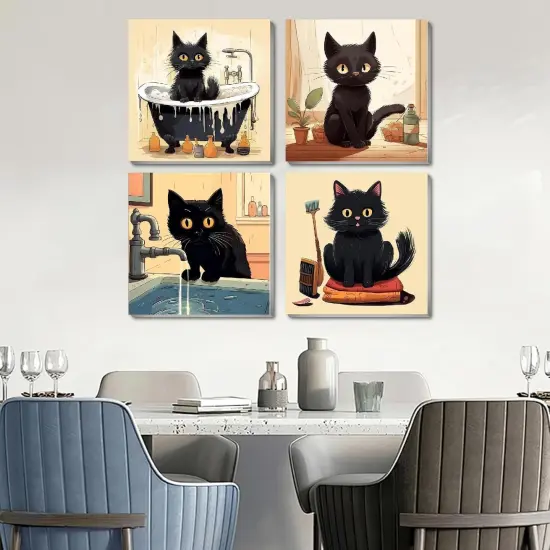 Pack Cute Cat Easy Framed Adults Paint by Numbers Kits, (8 x 8 Inch) {3}
