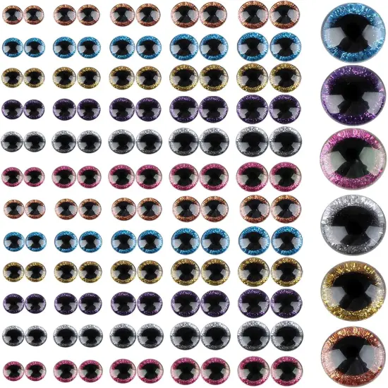 120 Pieces Glitter Safety Eyes (6 Colors) {1}