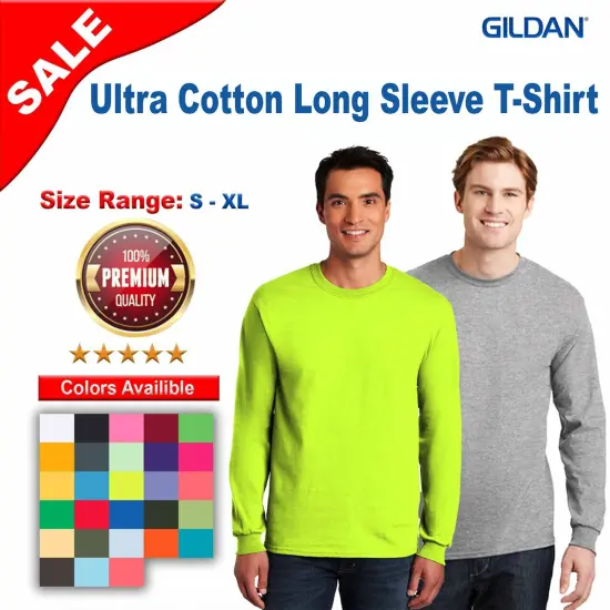 Gildan&reg; Ultra Cotton Long Sleeve T-Shirt Light Pink {3}