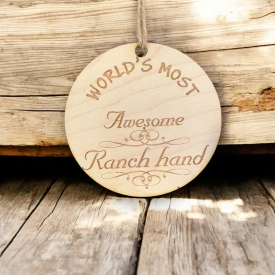 Worlds most Awesome Ranch Hand - Ornament {3}