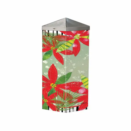 Holly Jolly Poinsettias Art Pole 20 Inches Tall {2}