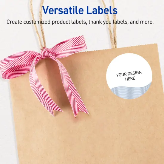 Avery Printable Round Labels with Sure Feed Technology, Pre-Printed Colorful Design, Matte White, 2" Diameter, Laser & Inkjet Compatible, 120 Total, Great for Branding, Marketing, and Events {6}