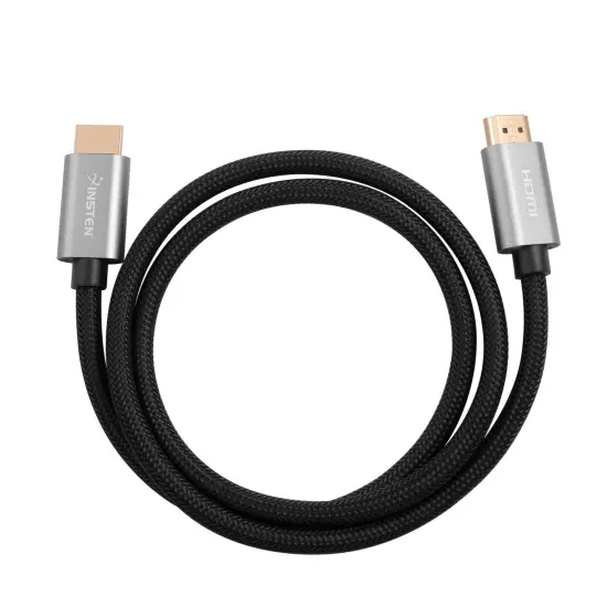 Insten - 3 Feet HDMI Male to Male Cable, 2.1 Version, 8K 60Hz, 48Gbps, Gold Connectors, Nylon Braided, Black {7}