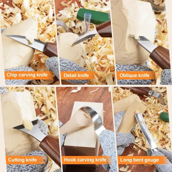 56 PCS Wood Carving Tools Set with PU Leather Storage Bag {3}