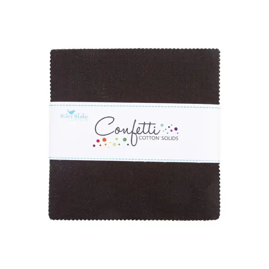 Confetti Cotton 5" Square Pack (Charm Pack / 5" Stacker) in Licorice byfor Riley Blake (5-120-LICORICE-42) {1}