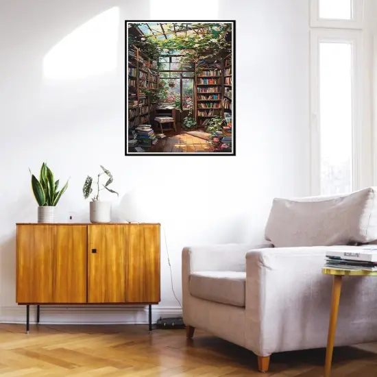 Bookshelf Paint by Number Adults-Paint by Number Canvas 16x20inch(with Gifts Box) {2}