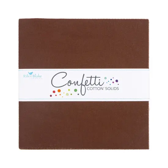Confetti Cotton 10" Square Pack (Layer Cake / 10" Stacker) in Brownie byfor Riley Blake (10-120-BROWNIE-42) {1}