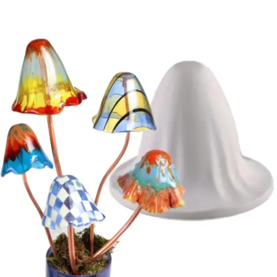 5.5" Dia x 4.75" Bell Mushroom Drape Glass Fusing Kiln Mold {1}