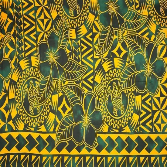 1 Sarong Hibiscus Sea Turtle Polyester Sarong, Traditional Polynesian Tattoo Design, 72" x 45" Navy Blue & R {2}