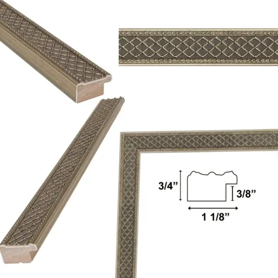 Slim Cris Cross Gothic Aged Antique Silver Picture Frame 18x24 frame {6}