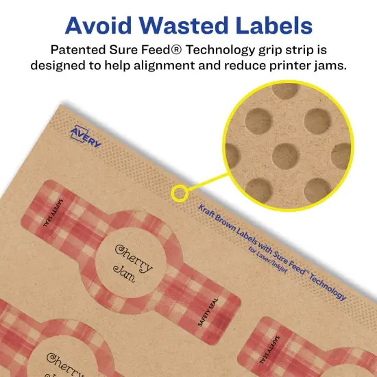 Avery Kraft Brown Wraparound Labels with Sure Feed, 1.5" x 3.5" {4}