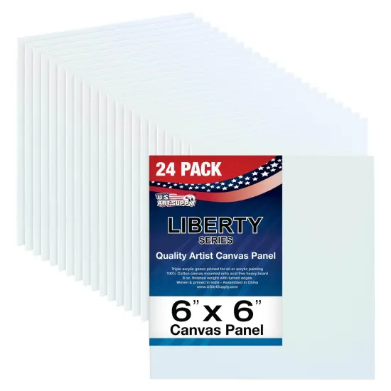6" x 6" Professional Artist Quality Acid Free Canvas Panel Boards for Painting 24-Pack {1}