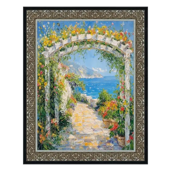 Floral Antique Silver With Black Lip Picture Frame 11x16 frame {1}