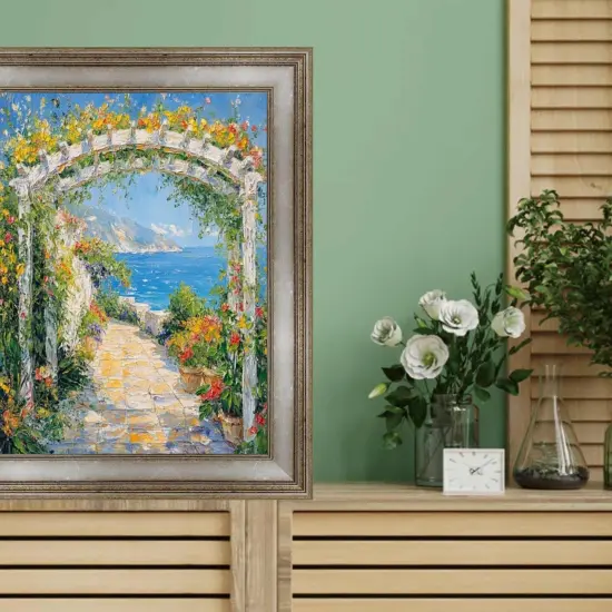 Vintage Antique Silver Flat Panel Picture Frame 30x36 frame {5}