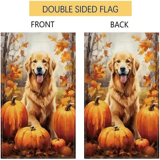 Fall Garden Yard Flag 12x18inch(Fall-Golden Retriever) {2}